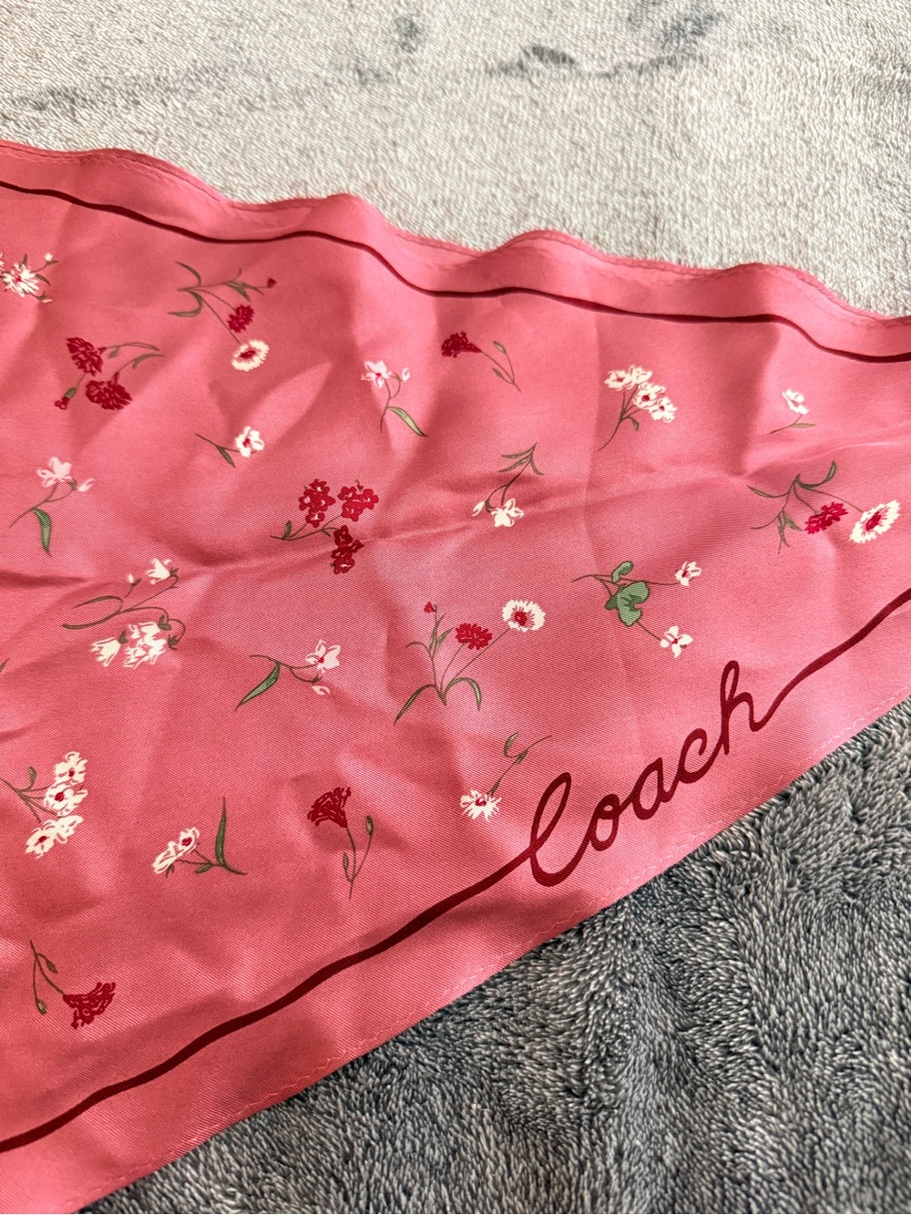 NWT Coach pink floral silk scarf